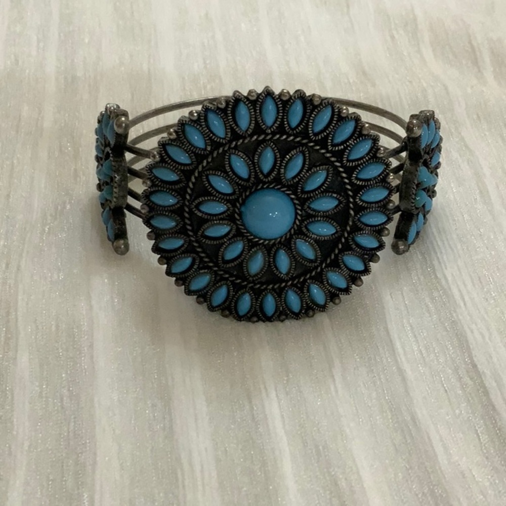 Southwestern Style Faux Turquoise Cuff Bracelet